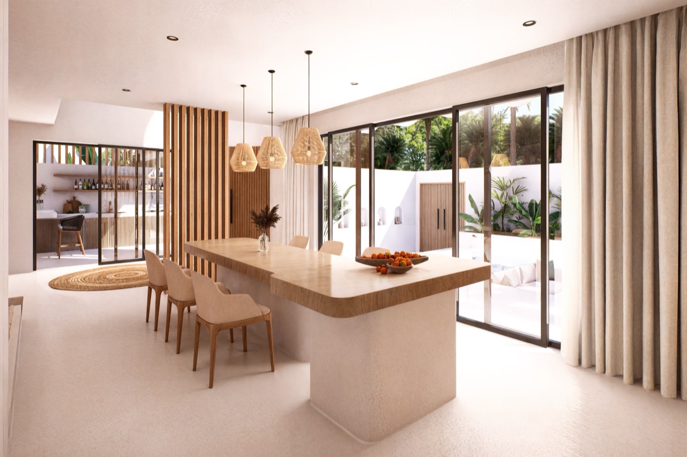 Bespoke timber joinery in a villa kitchen